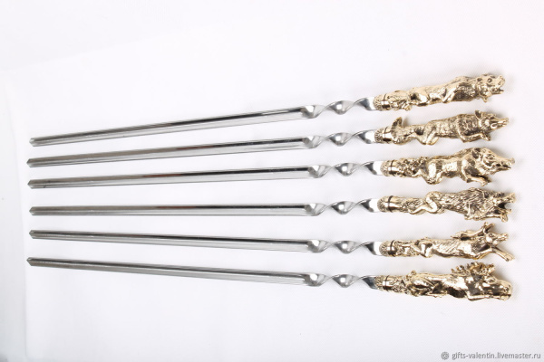 Набор шампуров с декоративным литьем "Охота" (6 шт)